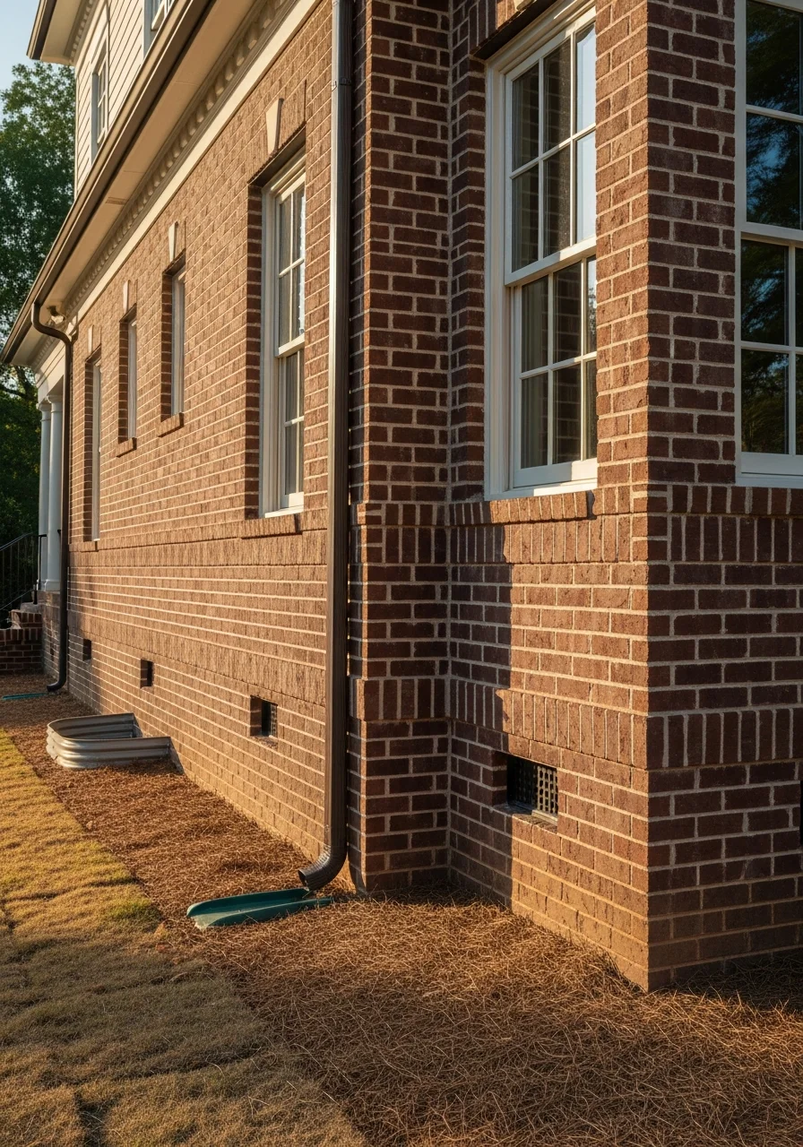 Close-up of a Charlotte home exterior demonstrating quality construction and professional finishing.